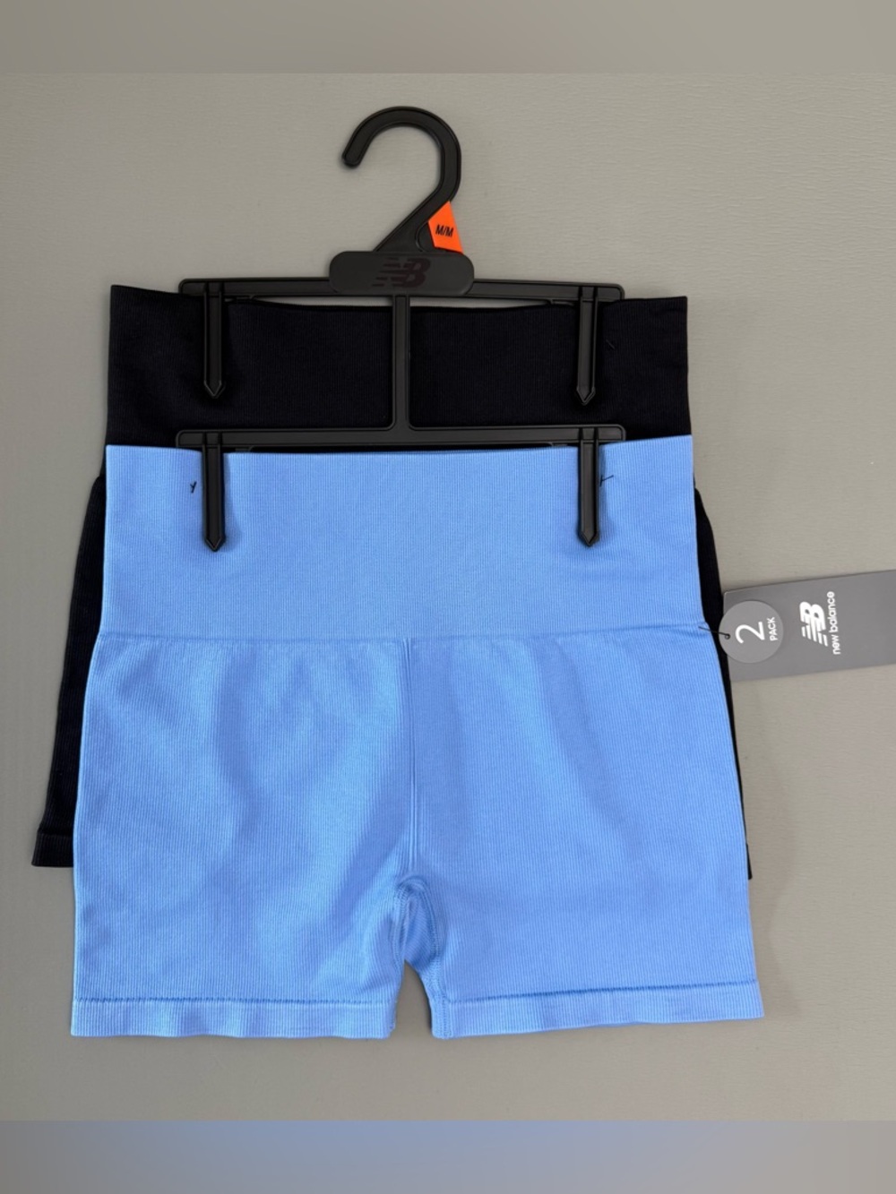 New Balance Women’s High-Waist Bike Shorts - Light Blue & Black Size M